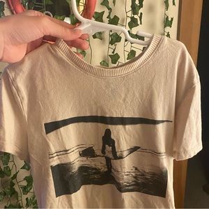 Tan, surfer girl crop tee